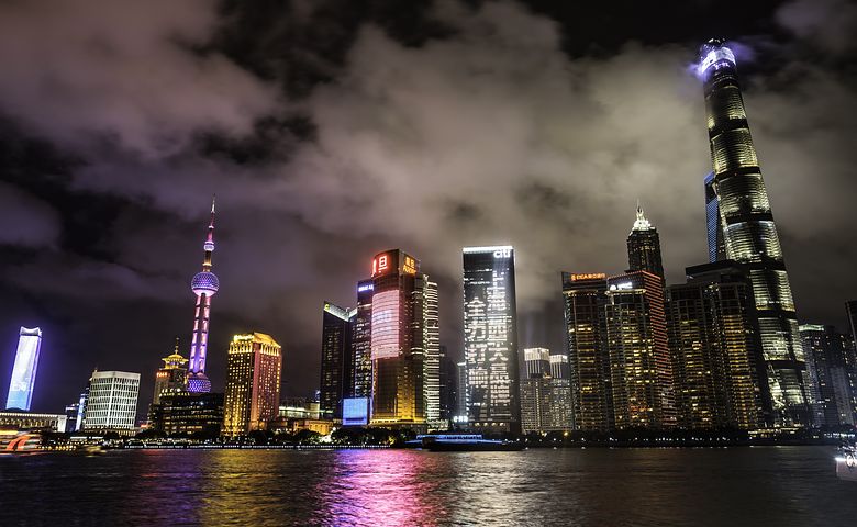 Pudong Skyline Shanghai Nacht